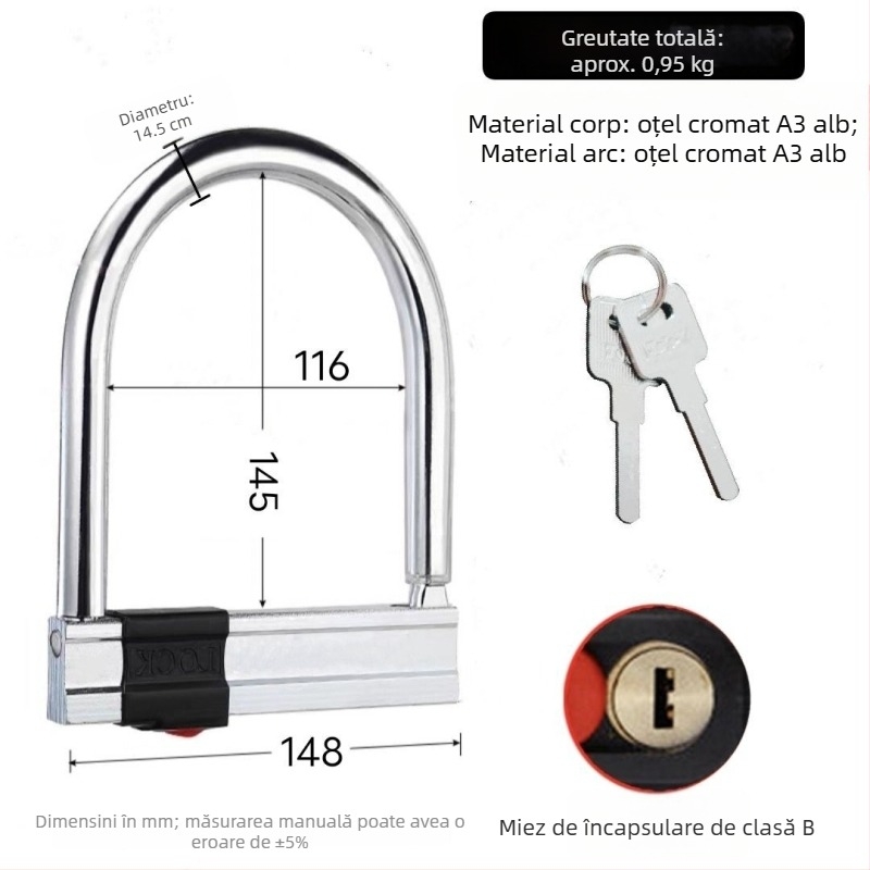 Încuietoare pentru vehicule electrice, HP Type, Cupru, Stil American