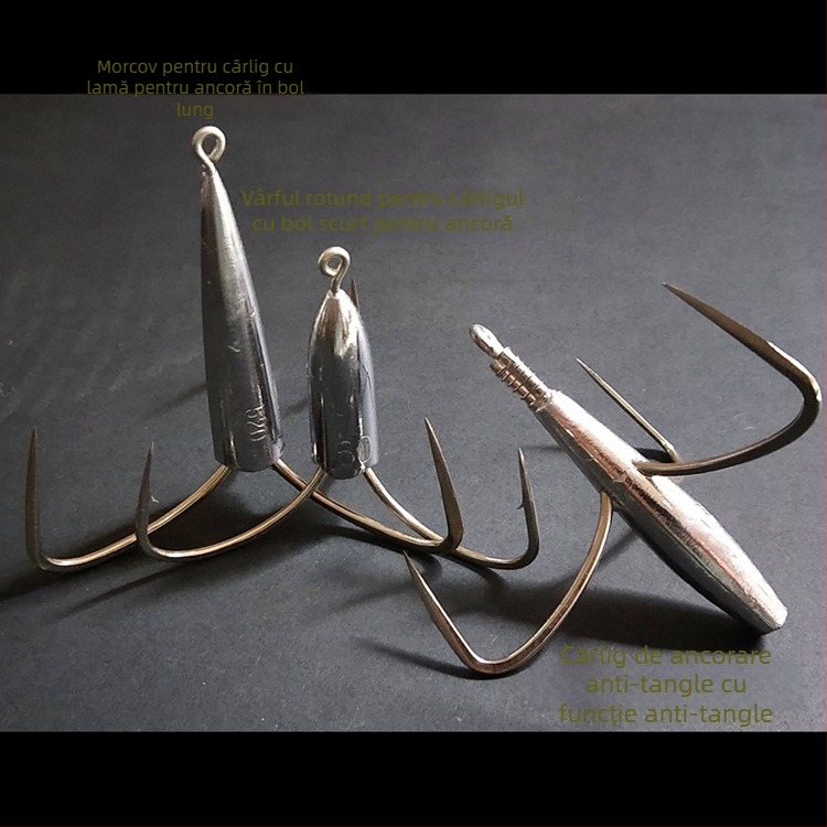 Cârlig de pescuit cu greutate din plumb de tip ancoră — Integrity Hook; origine Wuhu, Anhui; ambalaj 1000 buc.; loc de pescuit: râu; tip cârlig: anchor fish