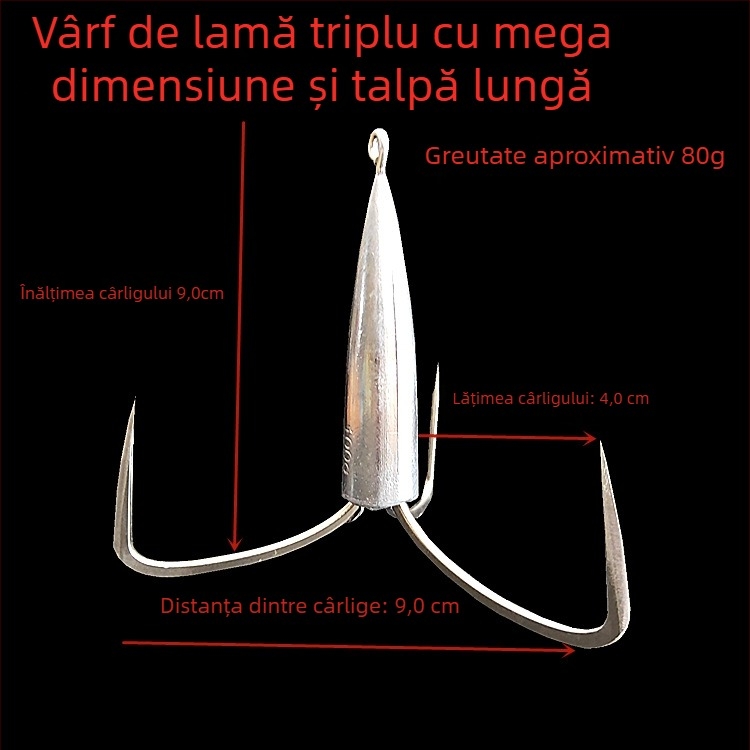 Cârlig de pescuit cu greutate din plumb de tip ancoră — Integrity Hook; origine Wuhu, Anhui; ambalaj 1000 buc.; loc de pescuit: râu; tip cârlig: anchor fish