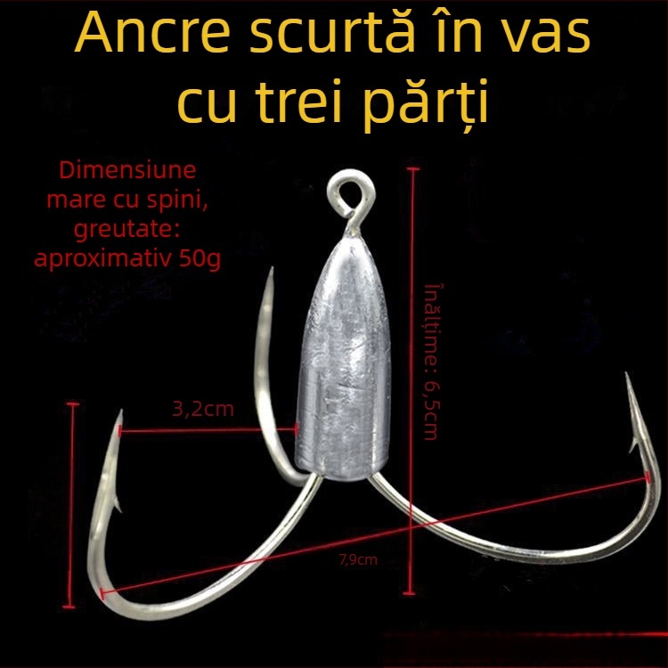Cârlig de pescuit cu greutate din plumb de tip ancoră — Integrity Hook; origine Wuhu, Anhui; ambalaj 1000 buc.; loc de pescuit: râu; tip cârlig: anchor fish