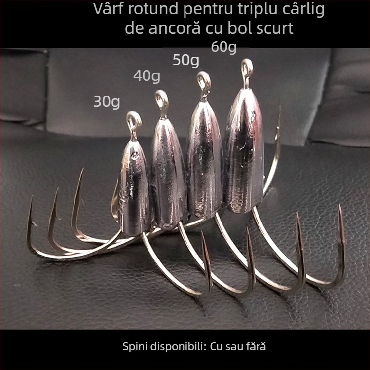 Cârlig de pescuit cu greutate din plumb de tip ancoră — Integrity Hook; origine Wuhu, Anhui; ambalaj 1000 buc.; loc de pescuit: râu; tip cârlig: anchor fish