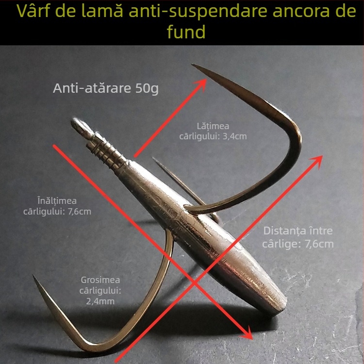 Cârlig de pescuit cu greutate din plumb de tip ancoră — Integrity Hook; origine Wuhu, Anhui; ambalaj 1000 buc.; loc de pescuit: râu; tip cârlig: anchor fish