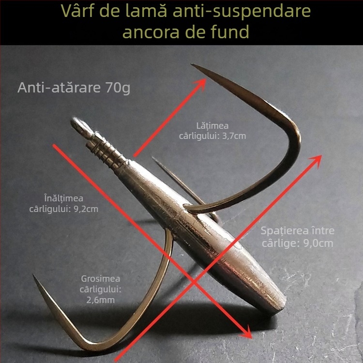 Cârlig de pescuit cu greutate din plumb de tip ancoră — Integrity Hook; origine Wuhu, Anhui; ambalaj 1000 buc.; loc de pescuit: râu; tip cârlig: anchor fish
