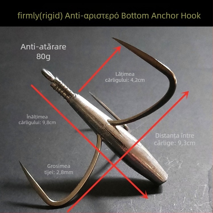 Cârlig de pescuit cu greutate din plumb de tip ancoră — Integrity Hook; origine Wuhu, Anhui; ambalaj 1000 buc.; loc de pescuit: râu; tip cârlig: anchor fish