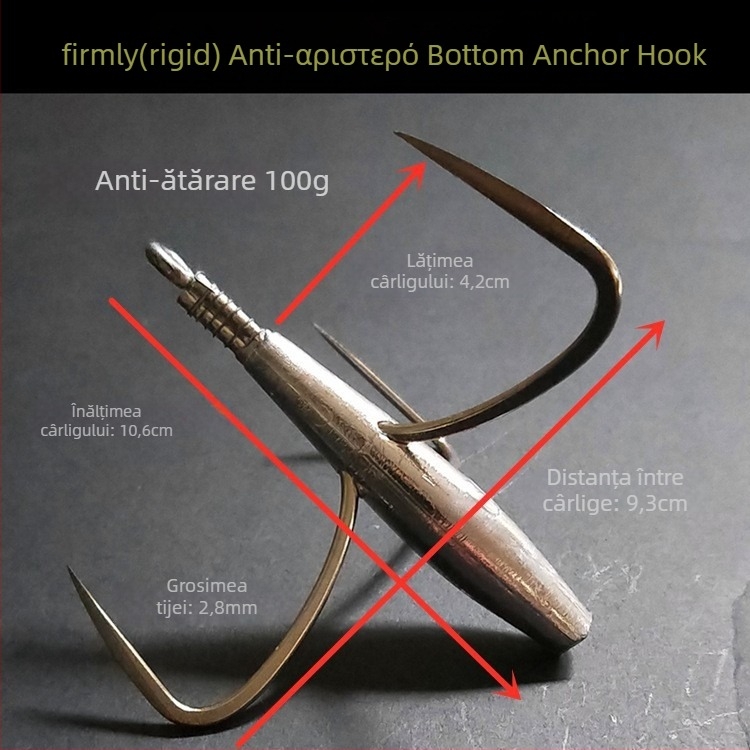 Cârlig de pescuit cu greutate din plumb de tip ancoră — Integrity Hook; origine Wuhu, Anhui; ambalaj 1000 buc.; loc de pescuit: râu; tip cârlig: anchor fish