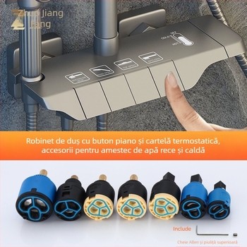 Cartuș de robinet pentru duș - ceramică/plastic, stil modern minimalist, operare prin învârte (ceramică/plastic; stil modern minimalist; operare prin învârte)