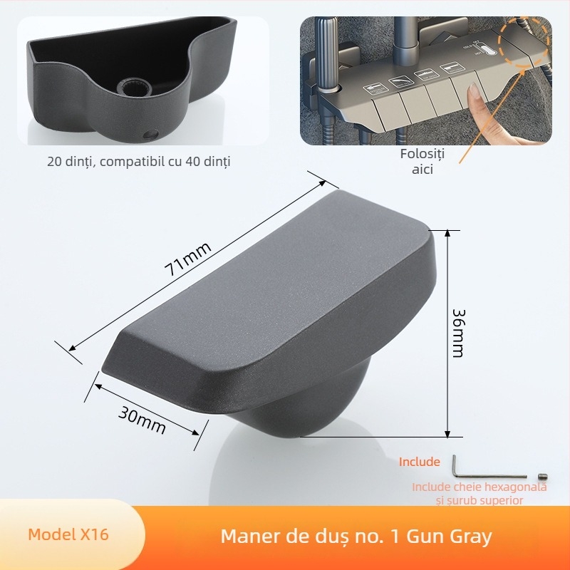 Cartuș de robinet pentru duș - ceramică/plastic, stil modern minimalist, operare prin învârte (ceramică/plastic; stil modern minimalist; operare prin învârte)