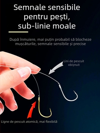 Billion War Lion cârlig de pescuit cu două cârlige, barbed, linie PE cu manșon auriu