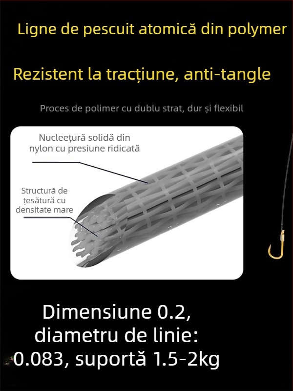 Billion War Lion cârlig de pescuit cu două cârlige, barbed, linie PE cu manșon auriu