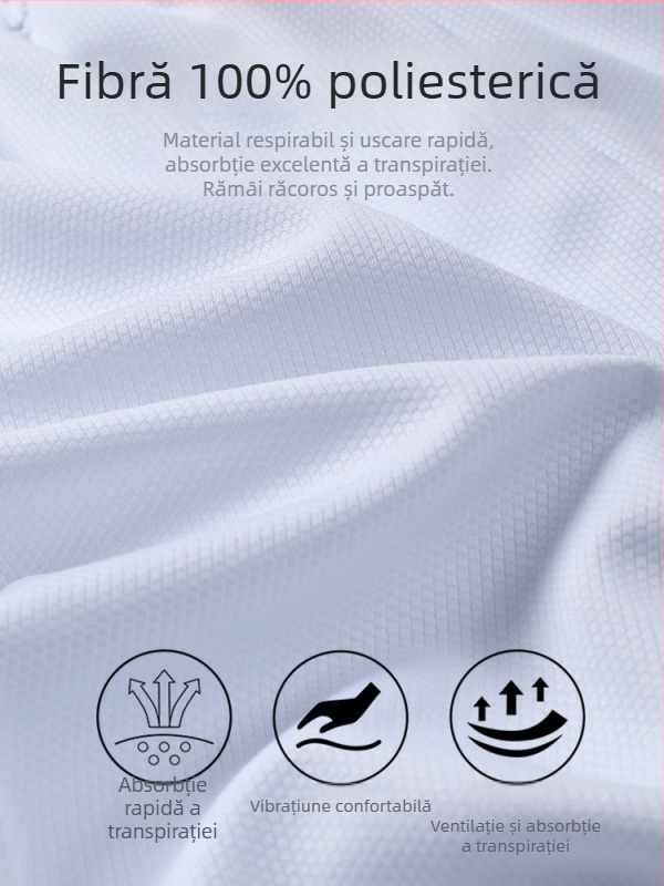 Șorturi sport, croială lejeră, 100% poliester, țesătură din amestec de fibre chimice, vară