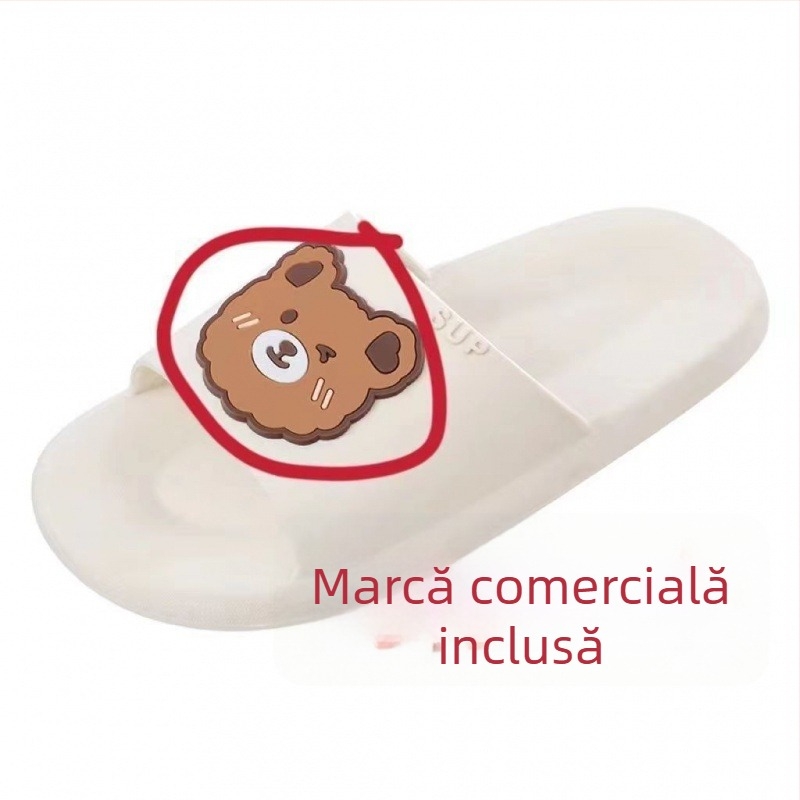Papuci de vară pentru copii, model Cartoon, PVC, talpă anti-derapantă moale, pentru interior