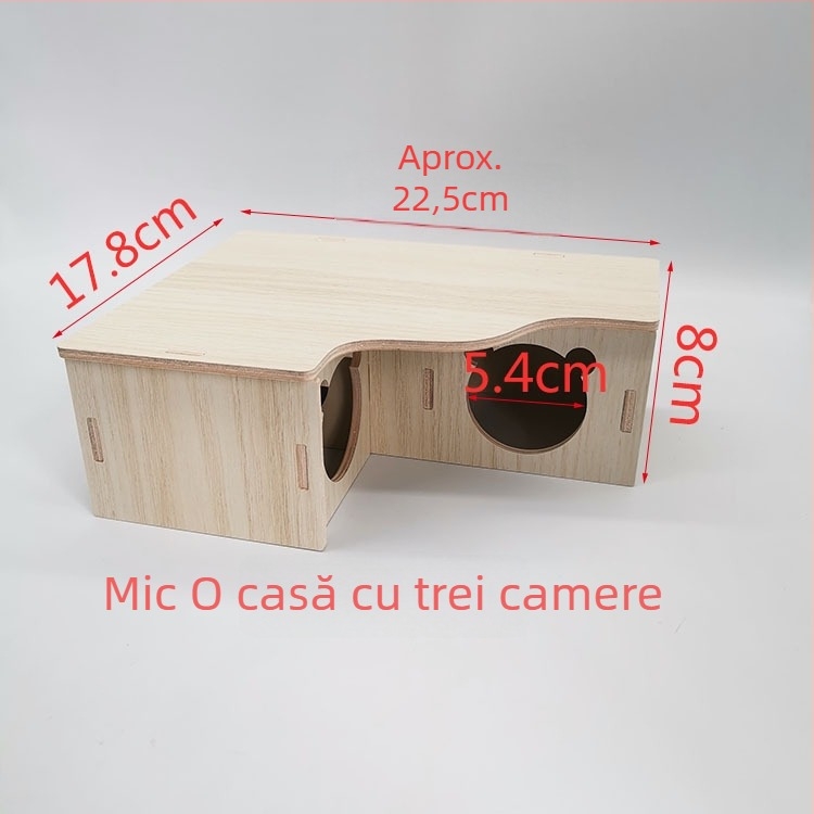 Cuib din lemn pentru hamster și căsuță mică – jucărie pentru animale de companie de la Cute Pet Home, potrivită pentru toate anotimpurile.