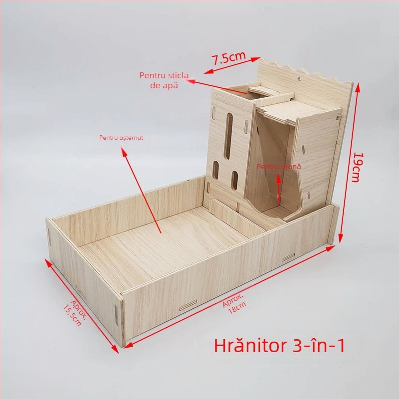 Cuib din lemn pentru hamster și căsuță mică – jucărie pentru animale de companie de la Cute Pet Home, potrivită pentru toate anotimpurile.