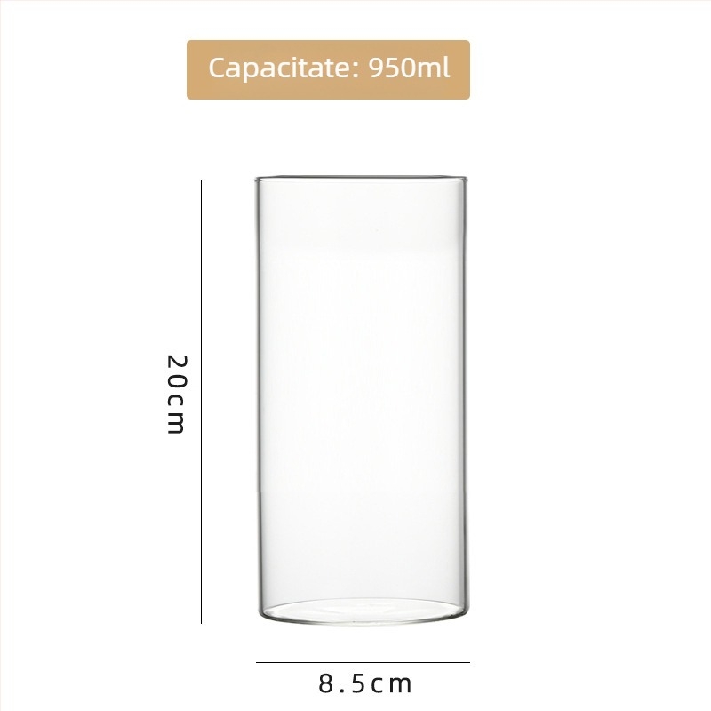 Vas din sticlă borosilicat de înaltă calitate pentru hidroponie, aranjamente florale și acvariu transparent, ambalaj carton