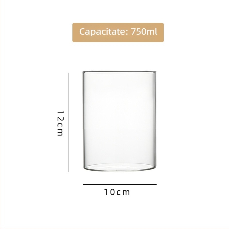 Vas din sticlă borosilicat de înaltă calitate pentru hidroponie, aranjamente florale și acvariu transparent, ambalaj carton