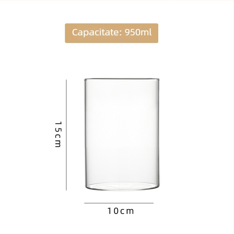 Vas din sticlă borosilicat de înaltă calitate pentru hidroponie, aranjamente florale și acvariu transparent, ambalaj carton