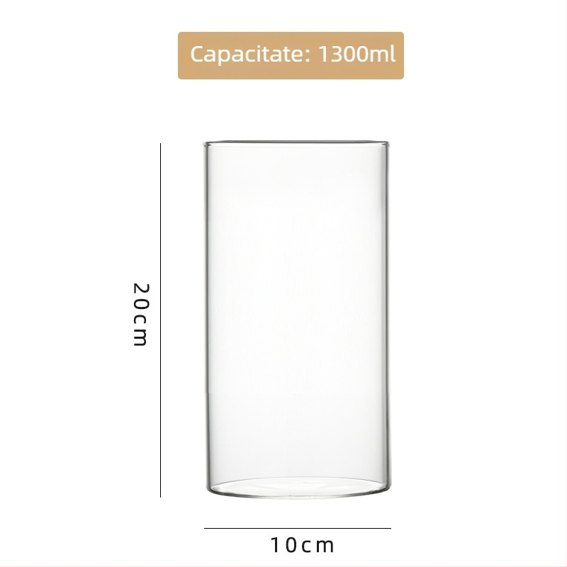 Vas din sticlă borosilicat de înaltă calitate pentru hidroponie, aranjamente florale și acvariu transparent, ambalaj carton