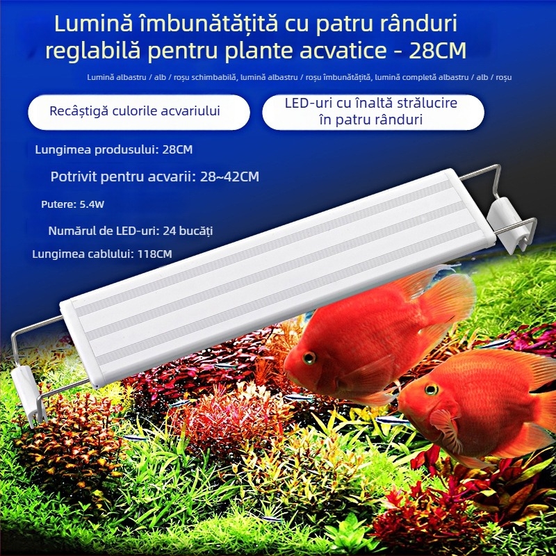 Lampă LED pentru acvariu Iris – perle LED 5730, 6–26,5W, 0,27–0,74 kg, pentru creșterea plantelor acvatice și iluminare