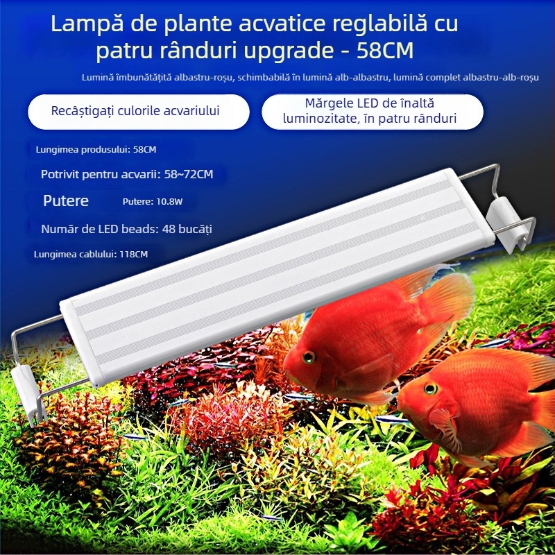 Lampă LED pentru acvariu Iris – perle LED 5730, 6–26,5W, 0,27–0,74 kg, pentru creșterea plantelor acvatice și iluminare