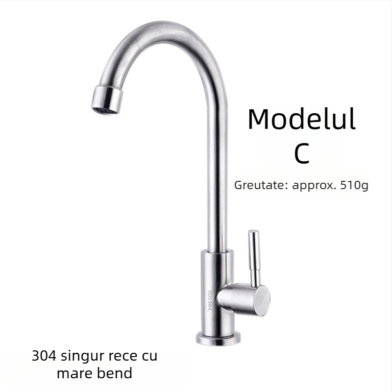 Robinet de bucătărie pentru chiuvetă, montaj pe perete, cupru, doar rece, stil modern minimalist, miez de valvă din cupru, acționare manuală