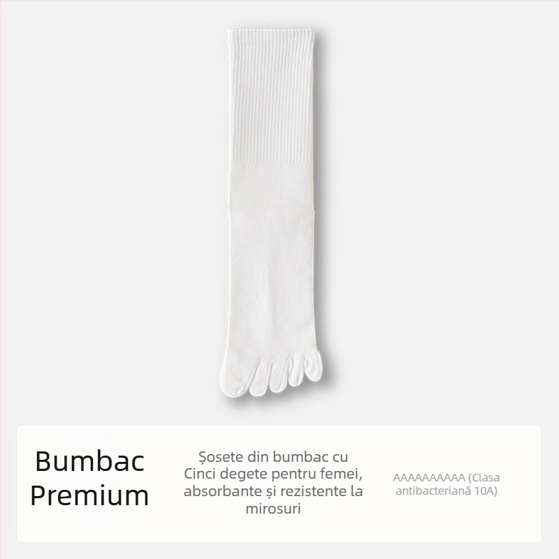 Șosete de damă cu cinci degete din bumbac, cu separatoare degete, antibacteriale, absorbante de transpirație, anti miros, compoziție 70% bumbac, 25% poliester, 5% elastan