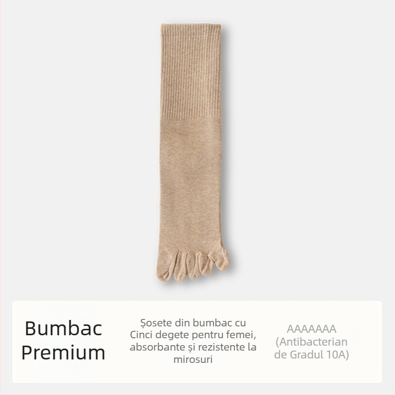 Șosete de damă cu cinci degete din bumbac, cu separatoare degete, antibacteriale, absorbante de transpirație, anti miros, compoziție 70% bumbac, 25% poliester, 5% elastan