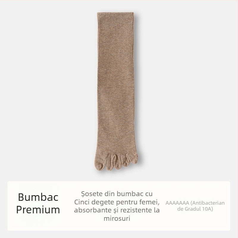 Șosete de damă cu cinci degete din bumbac, cu separatoare degete, antibacteriale, absorbante de transpirație, anti miros, compoziție 70% bumbac, 25% poliester, 5% elastan