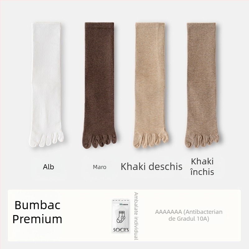 Șosete de damă cu cinci degete din bumbac, cu separatoare degete, antibacteriale, absorbante de transpirație, anti miros, compoziție 70% bumbac, 25% poliester, 5% elastan