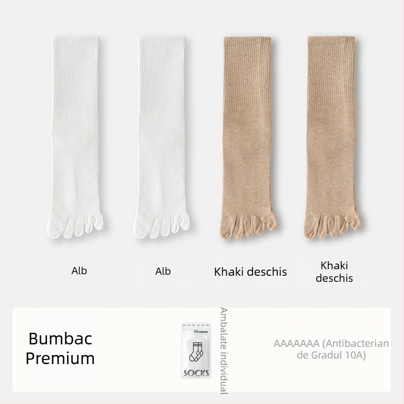 Șosete de damă cu cinci degete din bumbac, cu separatoare degete, antibacteriale, absorbante de transpirație, anti miros, compoziție 70% bumbac, 25% poliester, 5% elastan