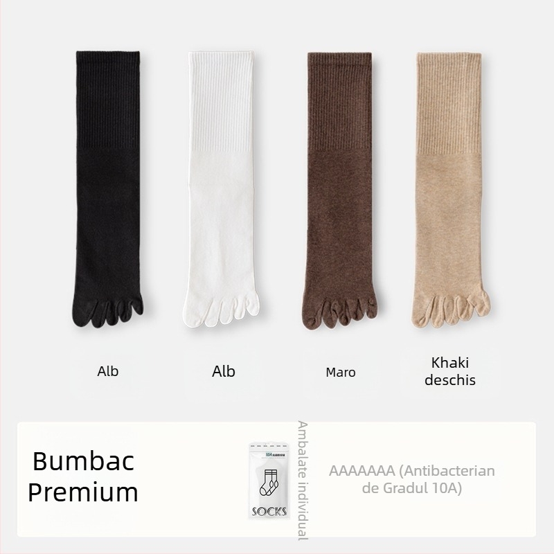 Șosete de damă cu cinci degete din bumbac, cu separatoare degete, antibacteriale, absorbante de transpirație, anti miros, compoziție 70% bumbac, 25% poliester, 5% elastan