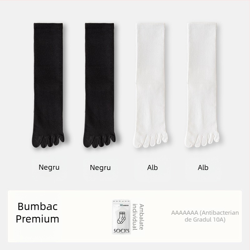 Șosete de damă cu cinci degete din bumbac, cu separatoare degete, antibacteriale, absorbante de transpirație, anti miros, compoziție 70% bumbac, 25% poliester, 5% elastan