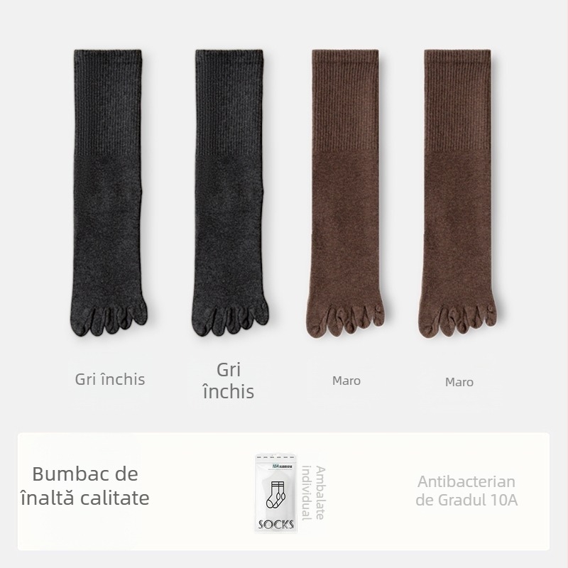 Șosete de damă cu cinci degete din bumbac, cu separatoare degete, antibacteriale, absorbante de transpirație, anti miros, compoziție 70% bumbac, 25% poliester, 5% elastan