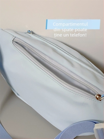 Dikaiero Borsetă de talie sport, nylon impermeabil, model cu litere, căptușeală poliester, pentru sporturi în aer liber, iarnă 2024