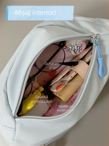 Dikaiero Borsetă de talie sport, nylon impermeabil, model cu litere, căptușeală poliester, pentru sporturi în aer liber, iarnă 2024