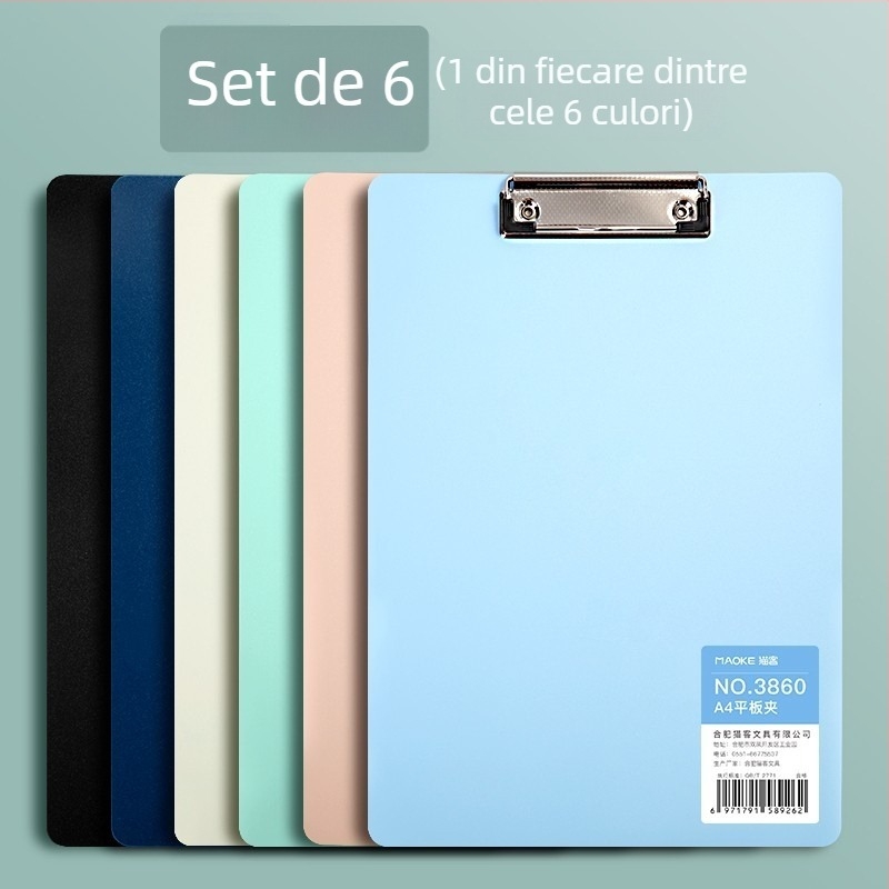Clipboard A4 din PVC, model 3860, pentru elevi, orientare verticală