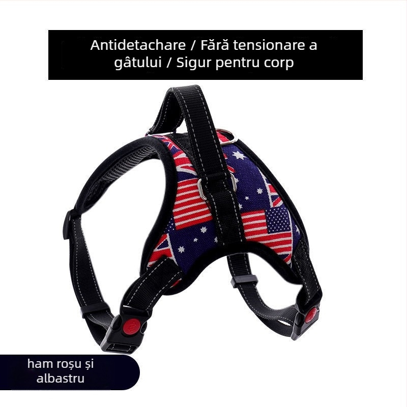 Ham pentru câini din nylon și lesă din șnur cu opt fire