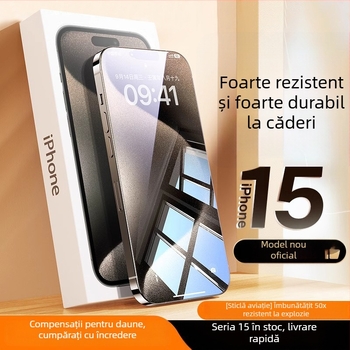 Protecție ecran din sticlă temperată cu anti-peep și protecție la cădere pentru iPhone 11–14 Pro/Max