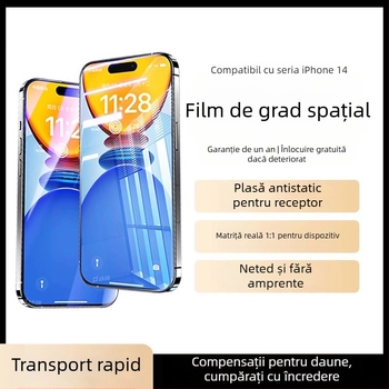Protecție ecran din sticlă temperată cu anti-peep și protecție la cădere pentru iPhone 11–14 Pro/Max