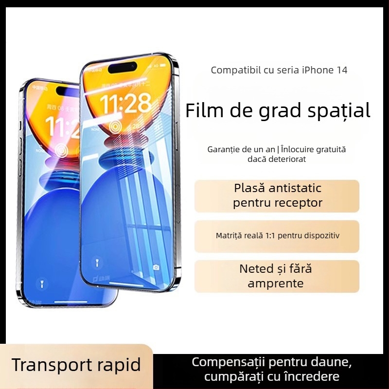 Protecție ecran din sticlă temperată cu anti-peep și protecție la cădere pentru iPhone 11–14 Pro/Max