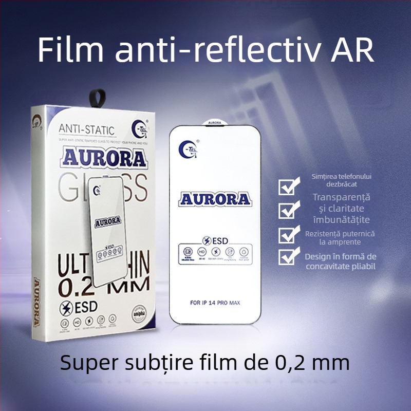 Protecție ecran din sticlă temperată cu anti-peep și protecție la cădere pentru iPhone 11–14 Pro/Max