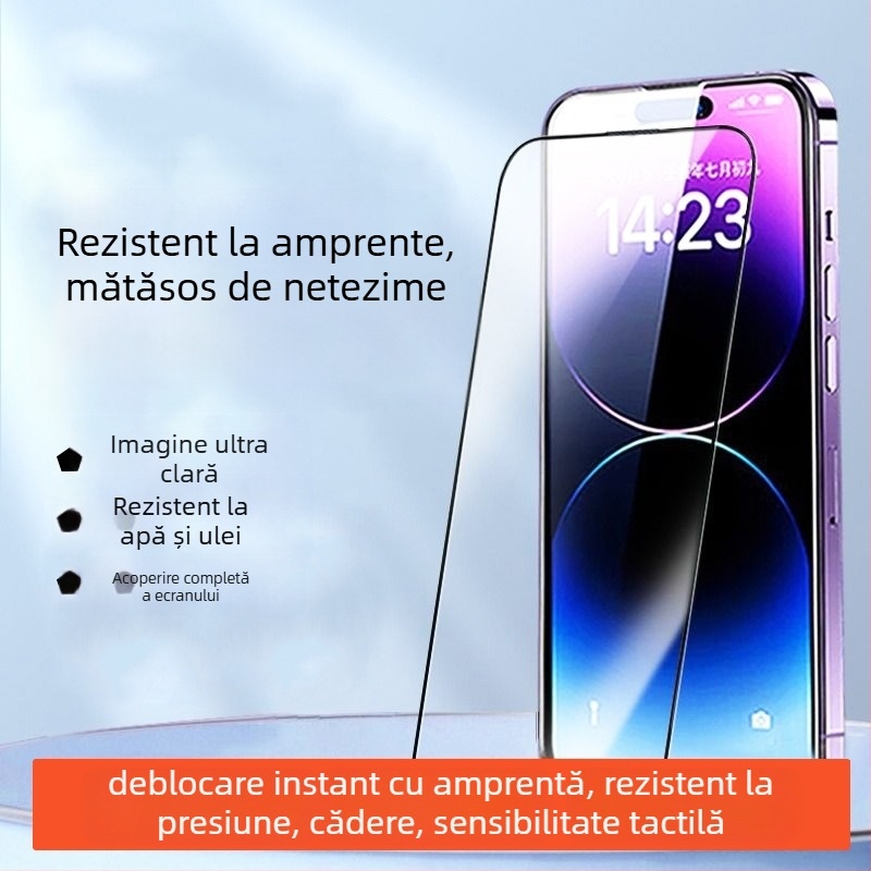 Protecție ecran din sticlă temperată cu anti-peep și protecție la cădere pentru iPhone 11–14 Pro/Max