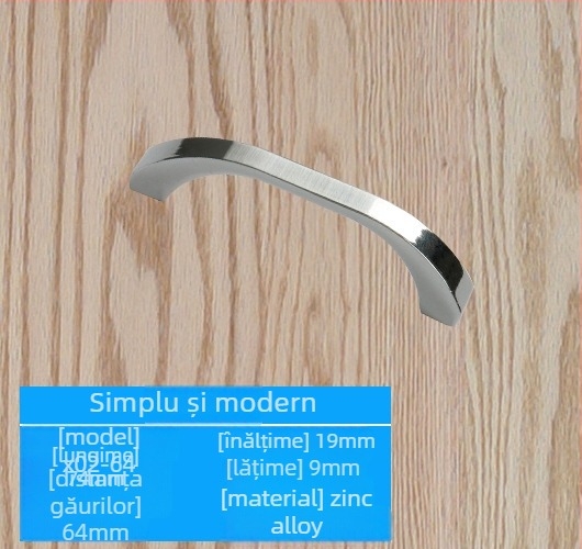 Mâner pentru ușă de dulap din aliaj de zinc, model lrls001, Longrun, stil modern simplu