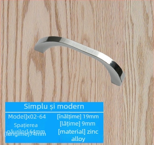Mâner pentru ușă de dulap din aliaj de zinc, model lrls001, Longrun, stil modern simplu