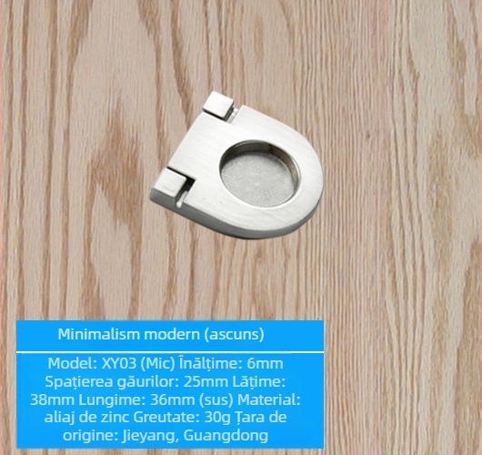 Mâner pentru ușă de dulap din aliaj de zinc, model lrls001, Longrun, stil modern simplu