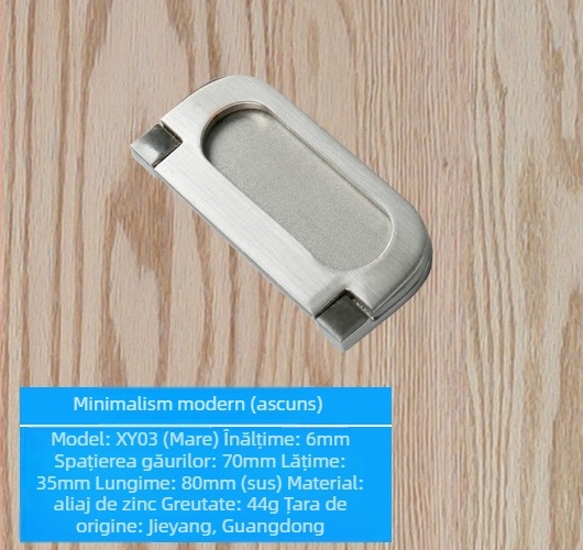 Mâner pentru ușă de dulap din aliaj de zinc, model lrls001, Longrun, stil modern simplu