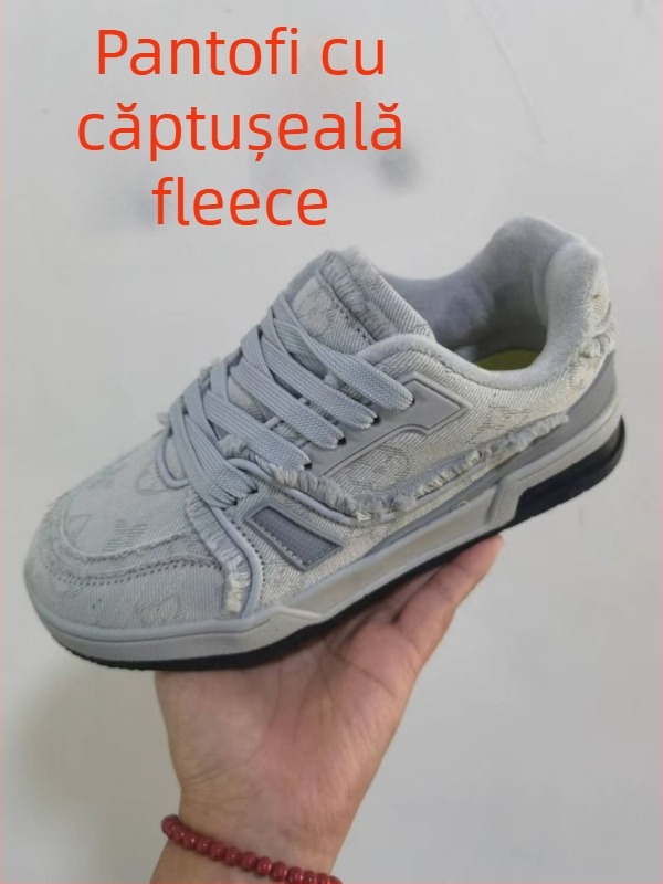 Adidași denim, vârf rotund, respirabili, talpă PU, gleznă joasă