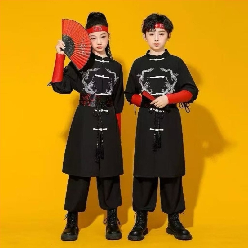 Costum pentru copii, două piese, pantaloni – stil chinezesc, fără mâneci, din corduroy, cu blană de iepure