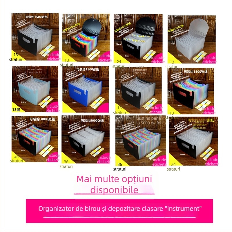 Dosar acordeon pentru documente – plastic, A5, pentru facturi și chitanțe, QS1546511521