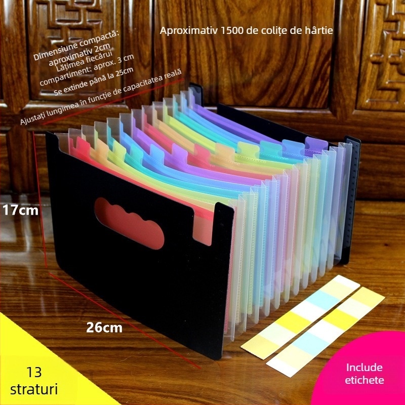 Dosar acordeon pentru documente – plastic, A5, pentru facturi și chitanțe, QS1546511521