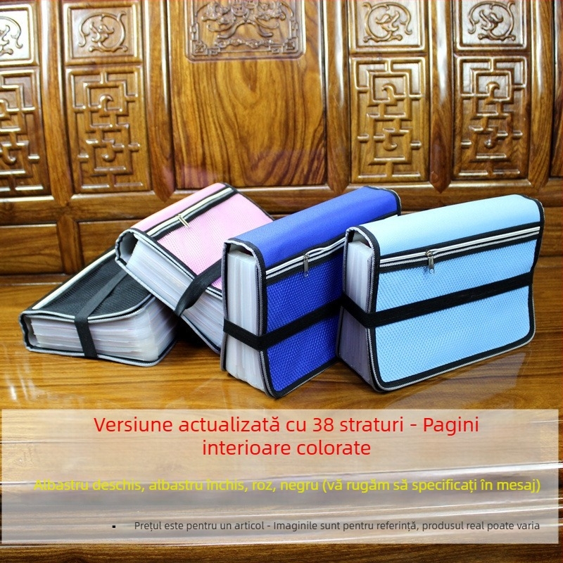 Dosar acordeon pentru documente – plastic, A5, pentru facturi și chitanțe, QS1546511521